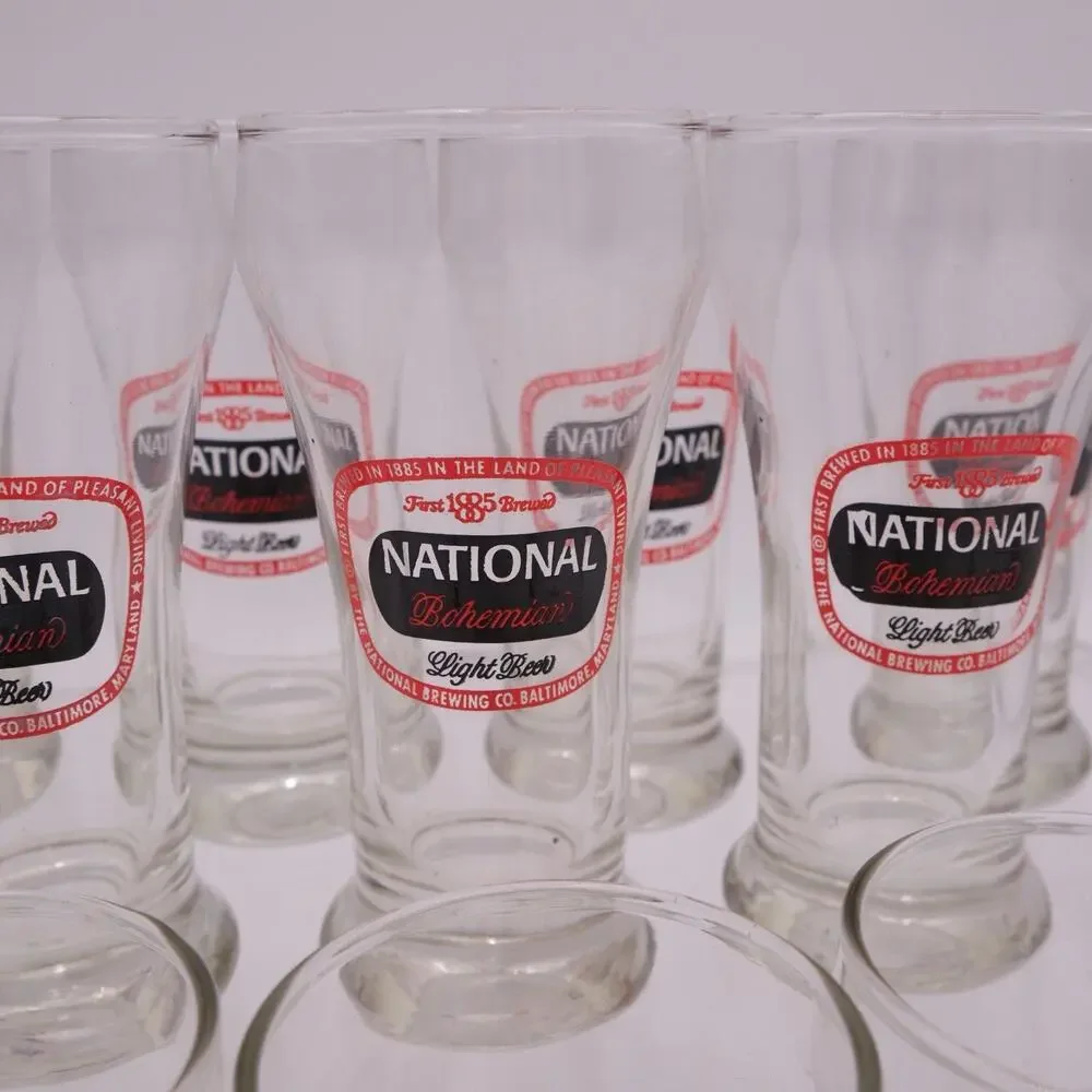12 Vtg NATIONAL BOHEMIAN BEER ACL DRINKING GLASS NATIONAL BRG CO BALTIMORE MD